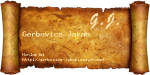 Gerbovics Jakab névjegykártya
